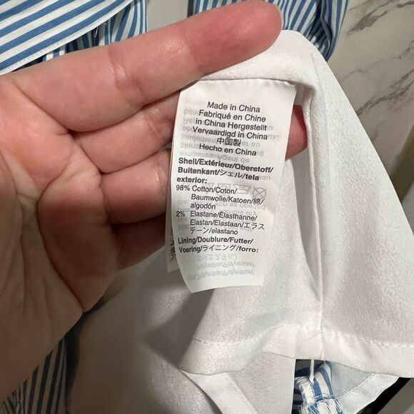 J. Crew Wrap Dress in Striped Cotton Poplin Size 14T - Picture 8 of 13